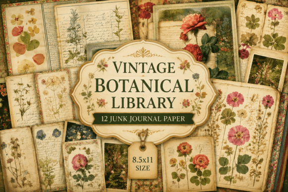 Vintage Botanical Library Junk Journal