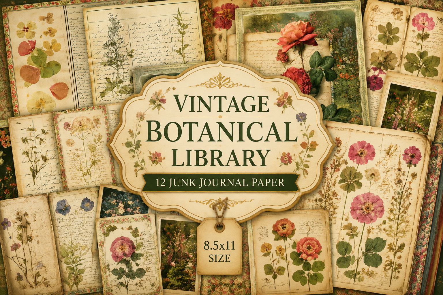 Vintage Botanical Library Junk Journal