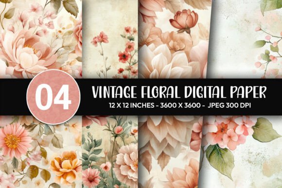 Vintage Floral Digital Paper