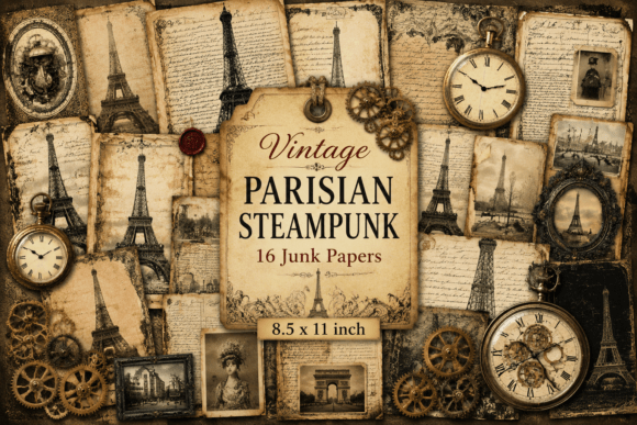 Vintage Parisian Steampunk Junk Journal