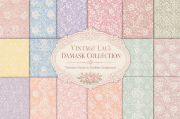Vintage Pastel Floral Lace Seamless Patt