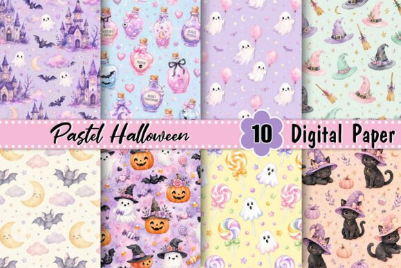 Whimsy Pastel Halloween Digital Paper