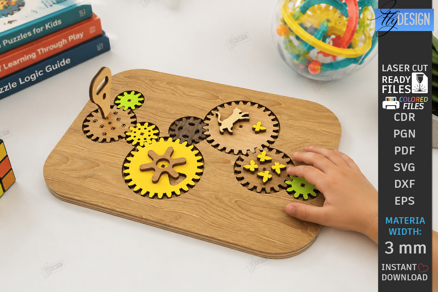 Wooden Gear Puzzle Laser Cut | Games