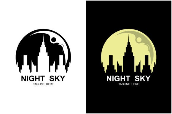 Night Sky Icon Logo Vector.