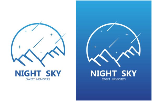 Night Sky Icon Logo Vector.