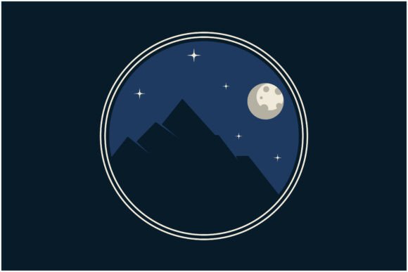 Night Sky Icon Logo Vector.