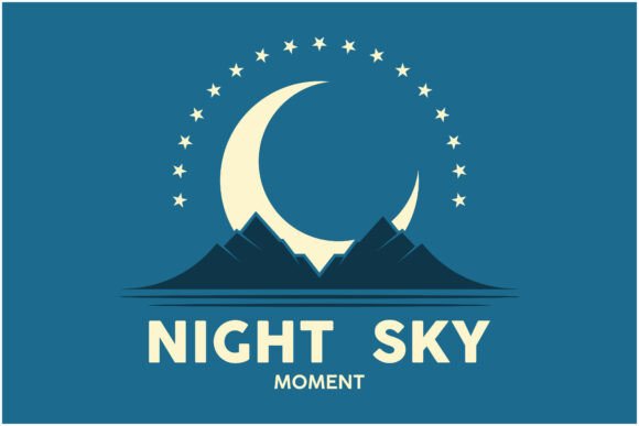 Night Sky Icon Logo Vector.