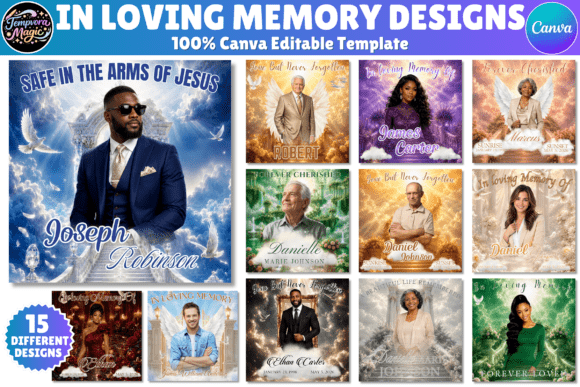 15X Memorial Canva Editable Designs Graphic Print Templates By Tempvora Magic