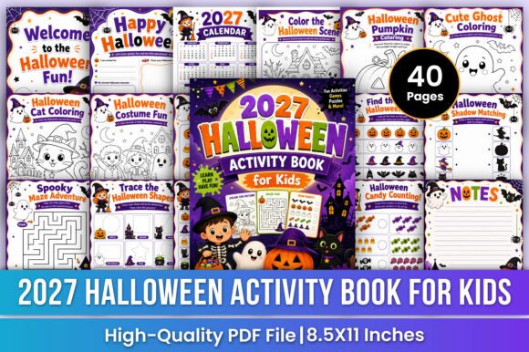 2027 Halloween Activity Book for Kids