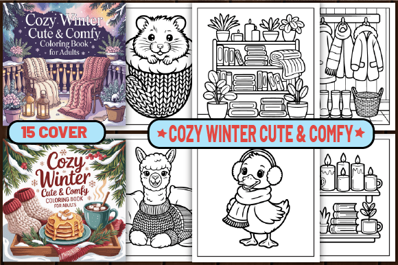 71 Cozy Winter Cute & Comfy Color Pages