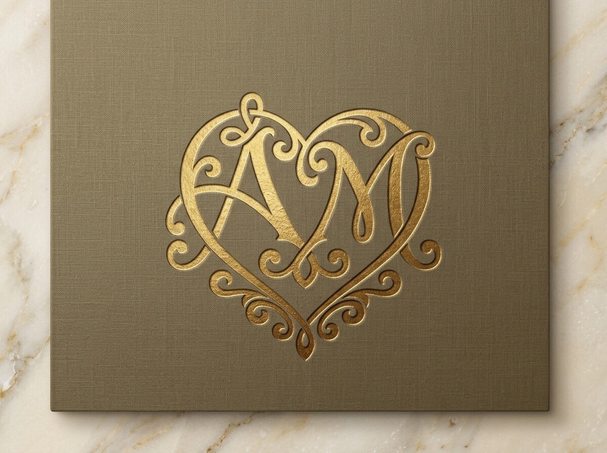 AM Heart Wedding Monogram SVG