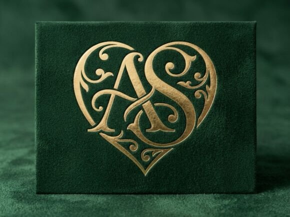 AS Heart Love Monogram SVG