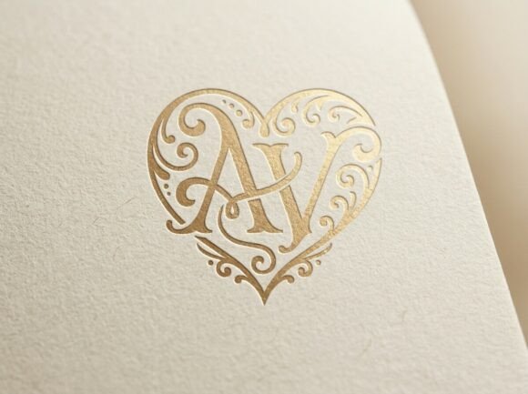 AV Romantic Wedding Monogram SVG