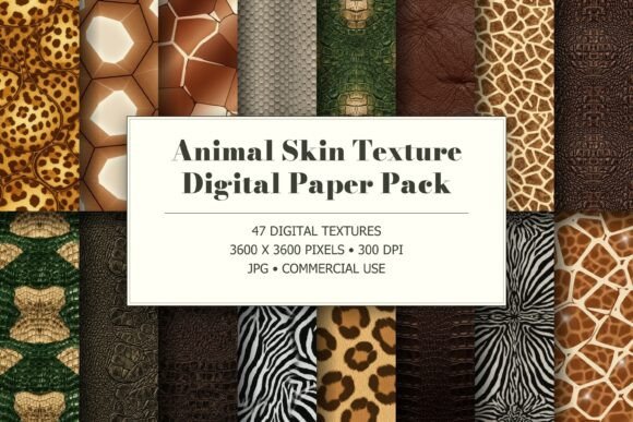 Animal Skin Texture Digital Paper Pack