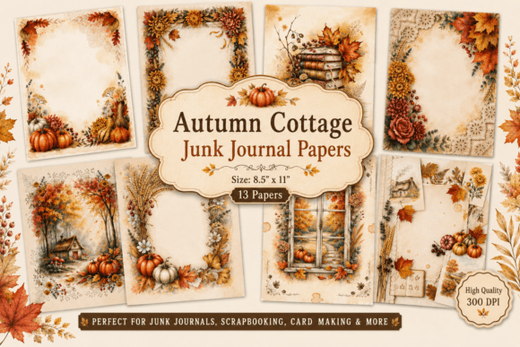Autumn Cottage Junk Journal Papers