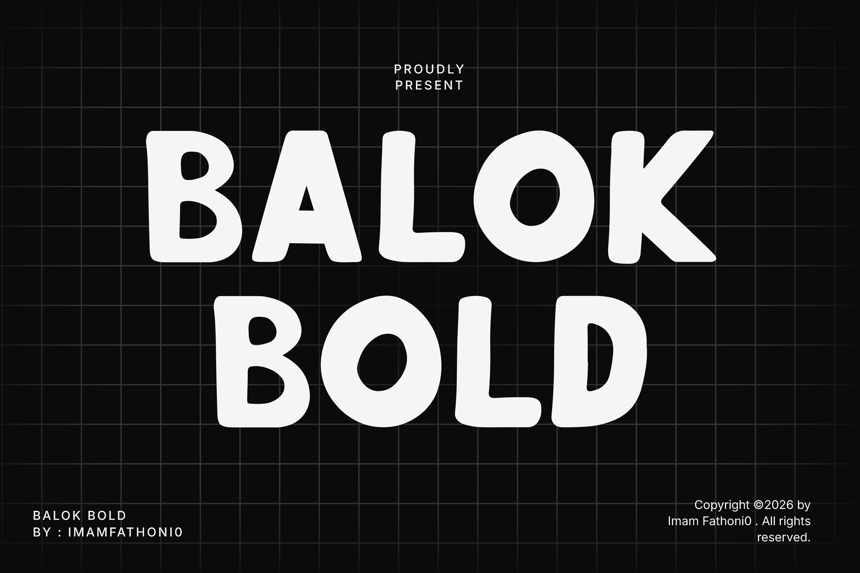 Balok Bold packaging font preview