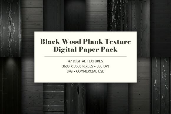 Black Wood Plank Digital Paper Pack