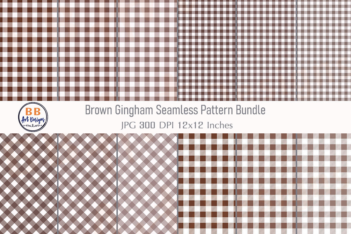 Brown Gingham Pattern Checkered Paper