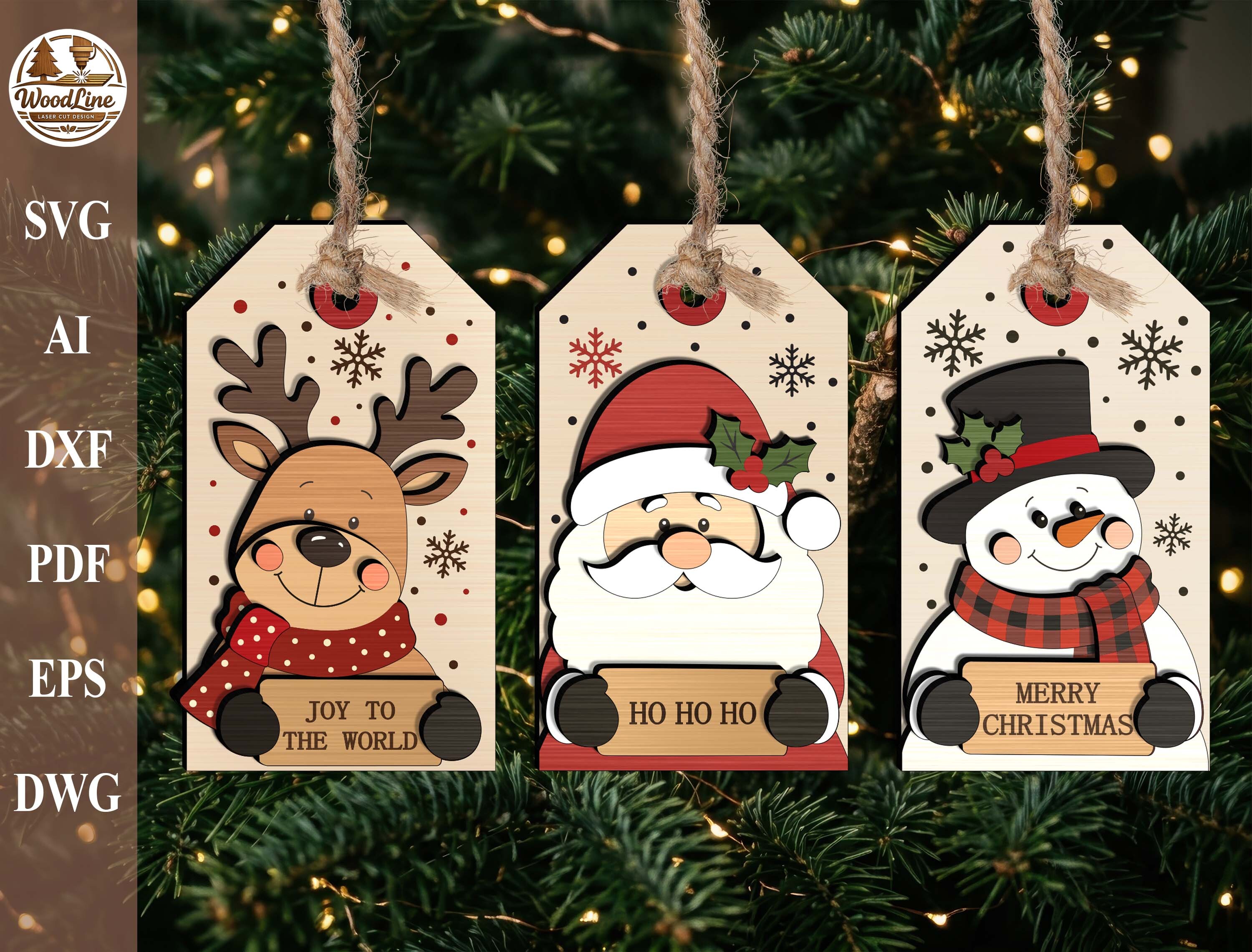 Christmas Ornament Laser Cut File Bundle