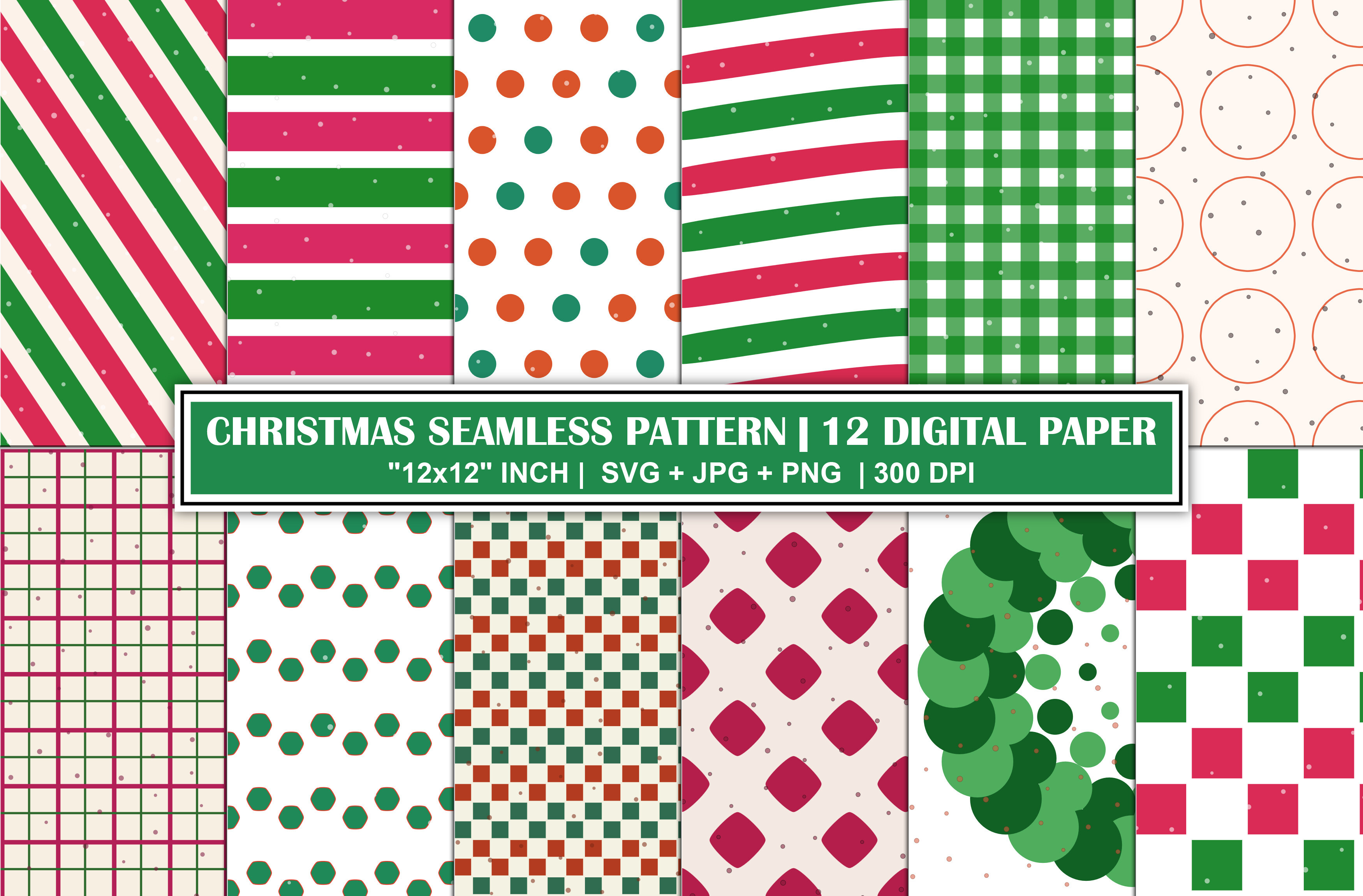 Christmas Pattern Background Paper Set