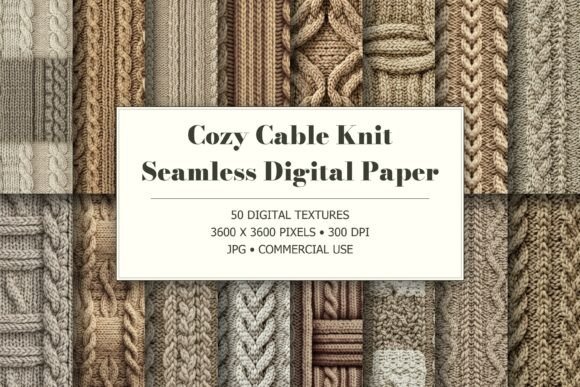 Cozy Cable Knit Seamless Digital Paper
