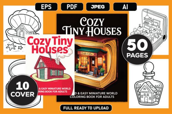 Cozy Tiny Houses Coloring Book for Adult