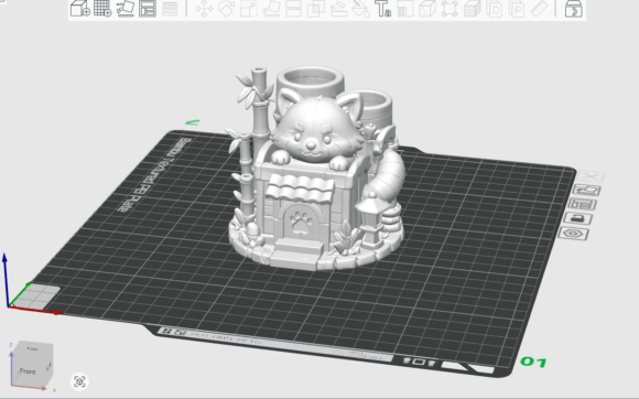 Red Panda Bamboo House Planter STL | Cute 3D Printed Succulent Pot - Image 2