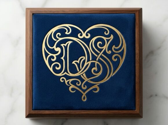 DS Love Monogram Logo SVG