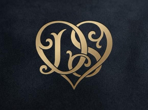 DS Romantic Love Monogram SVG