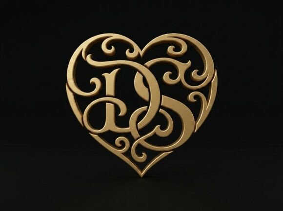 DS Wedding Love Monogram SVG