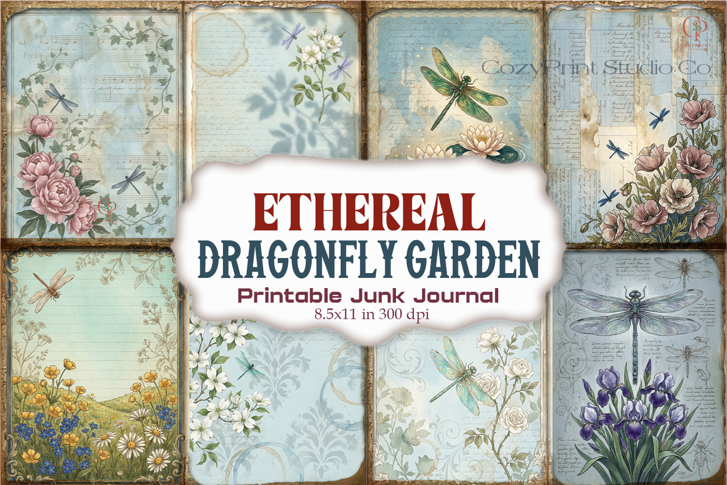 Ethereal Dragonfly Garden Junk Journal