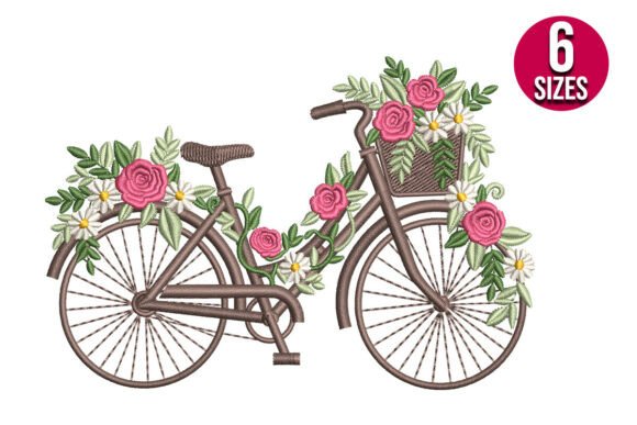 Floral Rose Flowers Bike