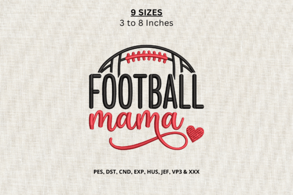 Football Mama Machine Embroidery Design