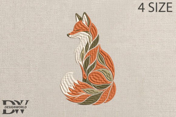 Fox Embroidery Design