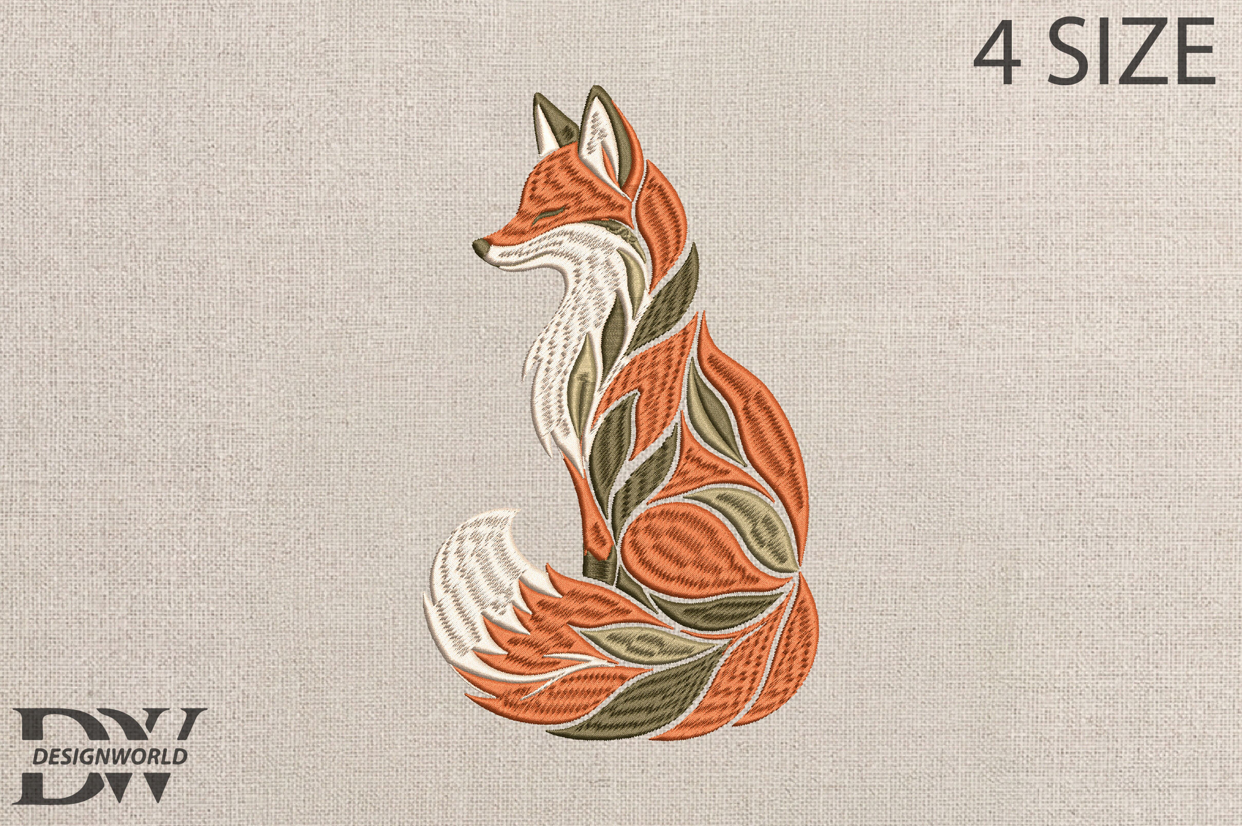 Fox Embroidery Design