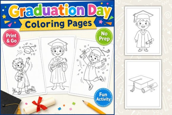 Graduation Coloring Pages for Kids