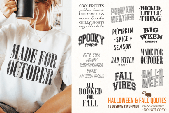 Halloween Fall Quote SVG & PNG Bundle