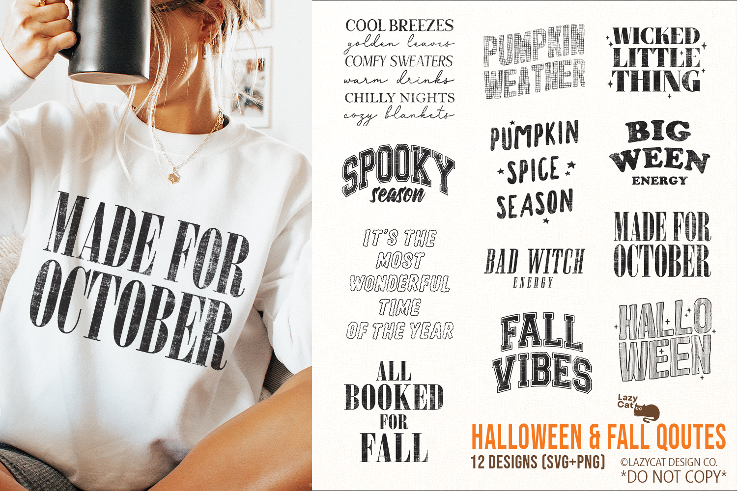 Halloween Fall Quote SVG & PNG Bundle