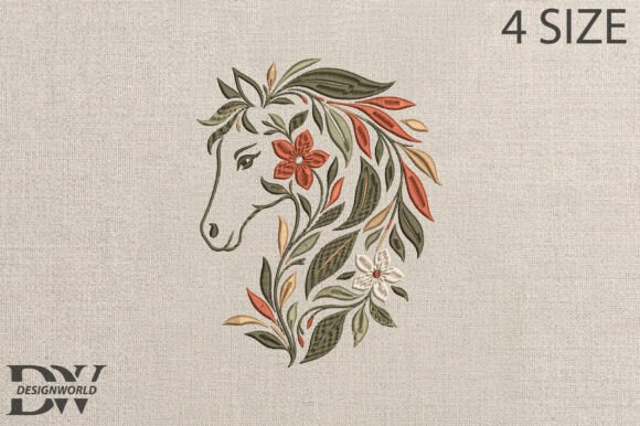 Horse Head Embroidery Design