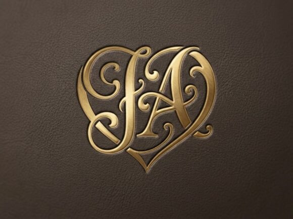 JA Heart Monogram Logo SVG