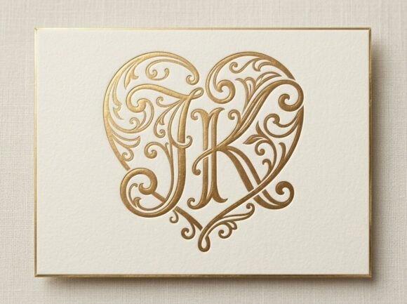 JK Heart Monogram Logo SVG