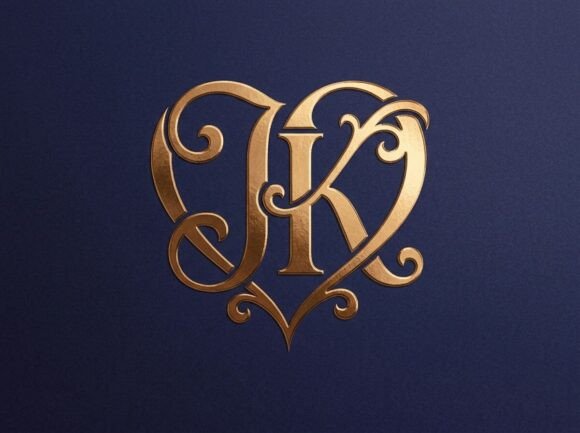 JK Wedding Love Monogram SVG