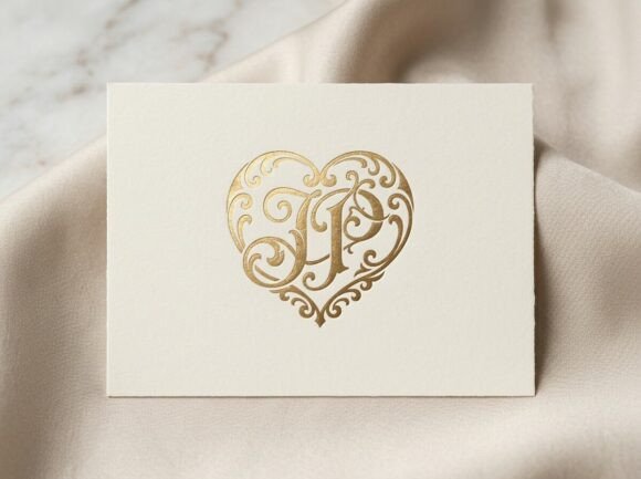 JP Heart Initials Monogram SVG