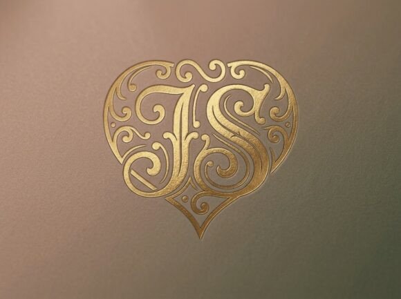 JS Love Initials Monogram SVG