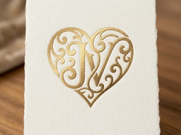JV Romantic Monogram Logo SVG