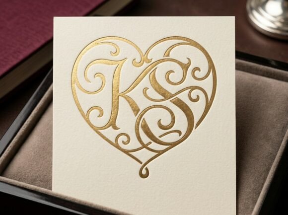 KS Romantic Couple Monogram SVG