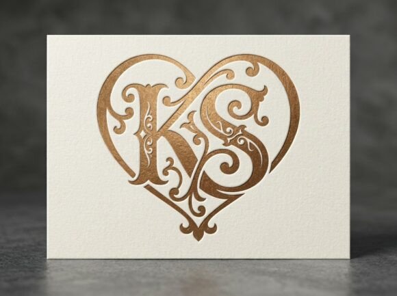 KS Romantic Wedding Monogram SVG