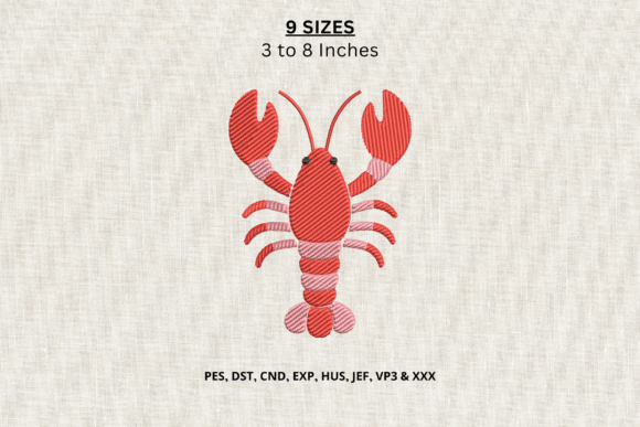 Lobster Machine Embroidery Design DST