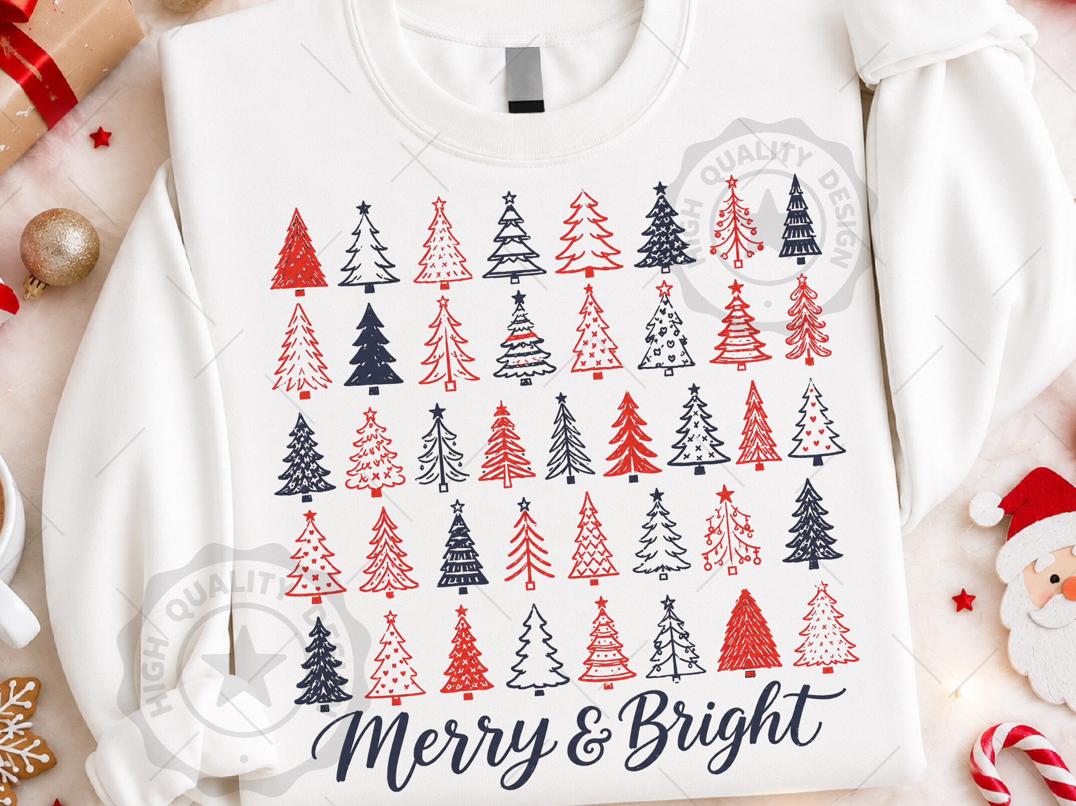 25 Lettering Graphics Calligraphy Merry & Bright Christmas Tree PNG Graphic by RevolutionCraft · Creative ...
