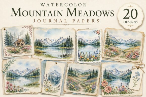Mountain Meadows Junk Journal Papers